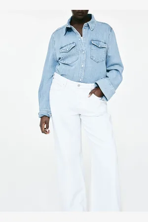 H&M Women Curvy Fit Pure Cotton Baggy Low Jeans