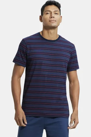 Jockey Men Striped Drop-Shoulder Sleeves T-shirt