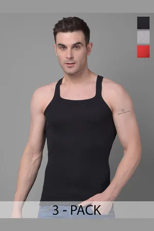 Buy DOLLAR BIGBOSS Men's Assorted Pack of 3 Cotton Gym Vest