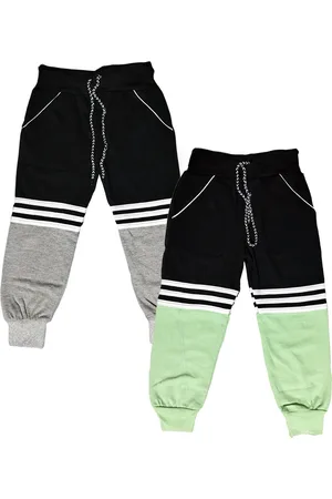 BAESD Kids Pack Of 2 Coloblocked Pure Cotton Joggers