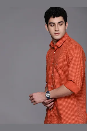 Louis Philippe Slim Fit Ethnic Motifs Printed Pure Cotton Casual Shirt