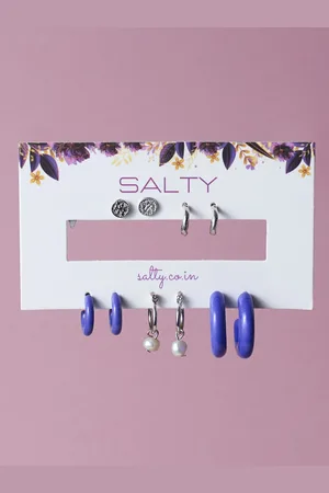 Salty Set Of 5 Contemporary Hoop Earrings