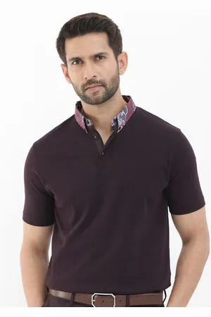 RARE RABBIT Men Rings-4 Slim Fit Solid Polo Collar T-Shirt