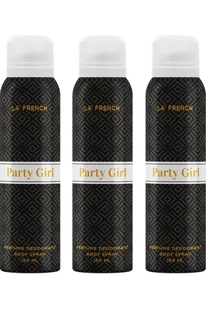La French Women Set of 3 Party Girl Perfumed Deodorant Body Spray - 150 ml Each
