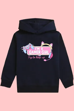 BAESD Girls Gamer Printed Fleece Hood Pullover Sweatshirt