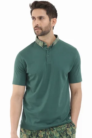RARE RABBIT Men Rings-4 Slim Fit Solid Polo Collar T-Shirt