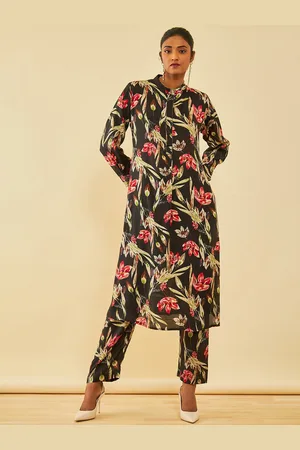 Soch Muslin Floral Print Co-Ord Set With Cutdana Work