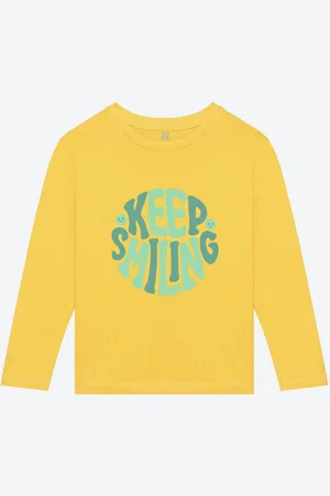 BAESD Girls Long Sleeves Typography Printed Cotton Casual T-shirt