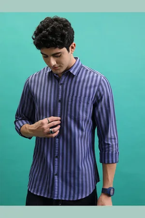 Highlander Men Reg Collar Full Sleeve Striped Shirt
