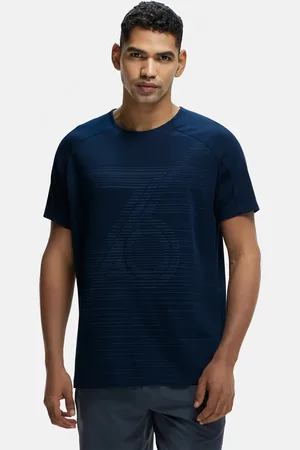 Jockey Men Navy Blue Printed Round Neck Lounge T-shirt