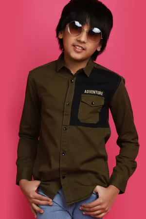 V-Mart Boys Opaque Cotton Casual Shirt