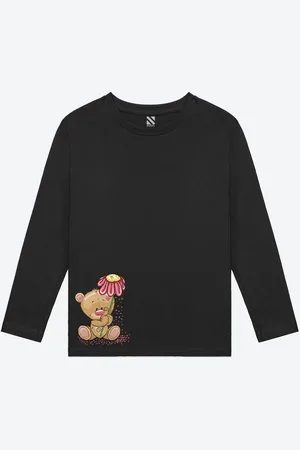 BAESD Girls Graphic Round Neck Full Sleeves Regular Fit Cotton Casual T-shirt