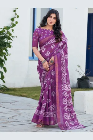 Kalini Batik Printed Zari Bagh Sarees