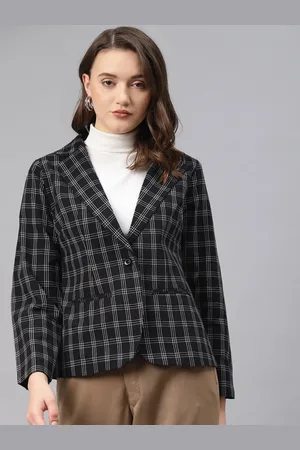 Cottinfab Woman Checked Single-Breasted Pure Cotton Blazer