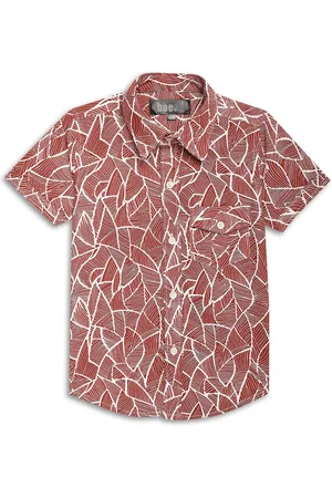 BAESD Boys Abstract Printed Spread Collar Pure Cotton Casual Shirt