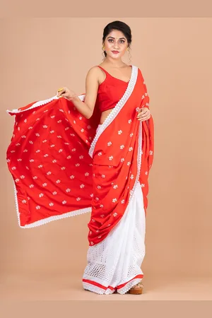 HOUSE OF ARLI Ethnic Motifs Woven Design Silk Cotton Half and Half Saree