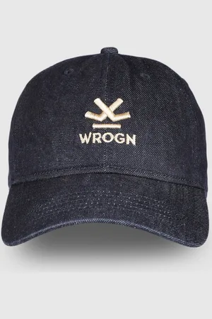 WROGN Unisex Navy Blue Embroidered Pure Cotton Denim Baseball Cap