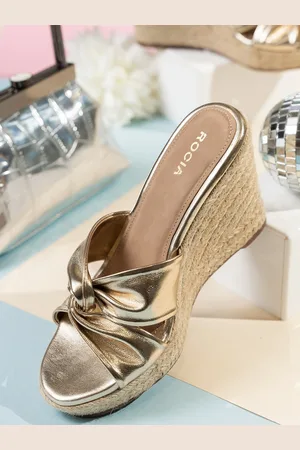 Rocia Textured Open Toe Wedge Heels