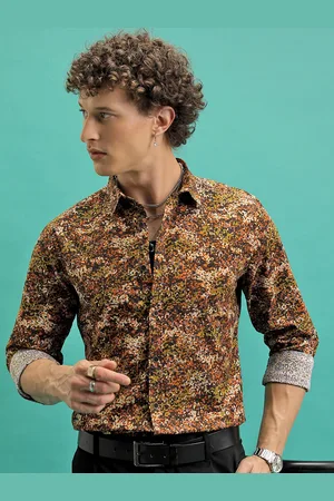 Highlander Men Reg Collar Full Sleeve All Over Printed Shirt