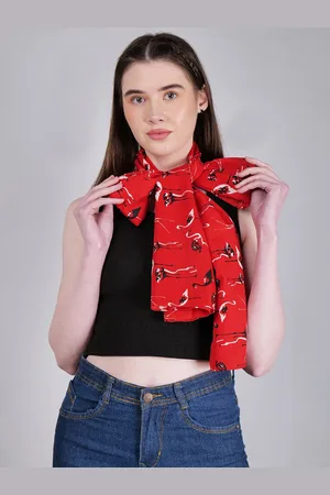 DressBerry Red Conversational Printed Scarf