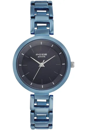 Sonata Poze Women Brass Embellished Dial & Bracelet Style Straps Analogue Watch SP80003KM01