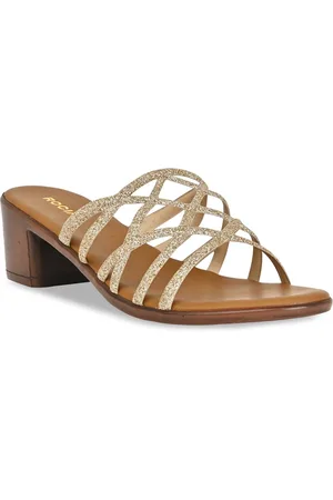 Rocia Textured Open Toe Block Heels
