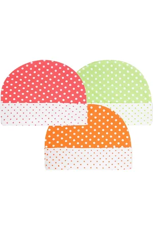 BAESD Kids Set Of 3 Printed Cotton Beanie
