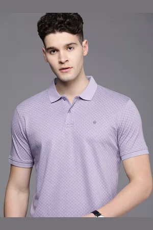 Louis Philippe Men Printed Polo Collar Pure Cotton T-shirt