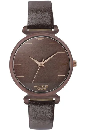 Sonata Poze Men Leather Bracelet Style Straps Analogue Watch SP70003WL01