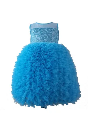 BAESD Girls Satin Embellished Maxi Barbie Dress