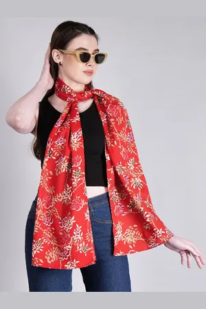 DressBerry Red Floral Printed Scarf
