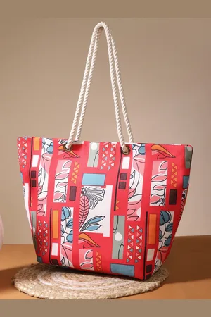 DEEBACO Conversational Printed Structured Handheld Bag