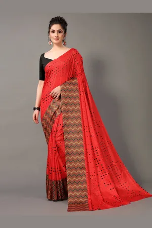 HRITIKA Polka Dot Printed Saree