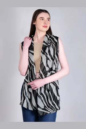 DressBerry Black Abstract Printed Scarf