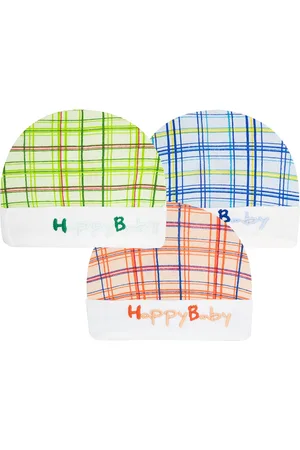 BAESD Kids Set Of 3 Printed Cotton Beanie