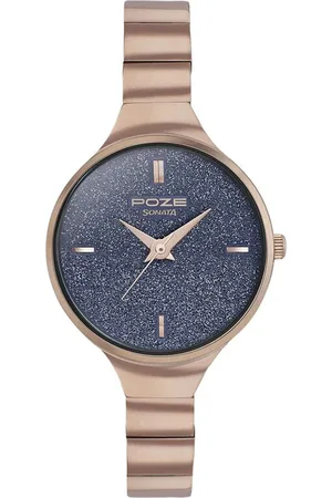 Sonata Poze Women Brass Embellished Dial & Bracelet Style Straps Analogue Watch SP80006WM01