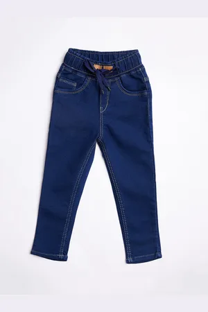 A-Okay Boys High-Rise Dark Shade Clean Look Stretchable Jeans