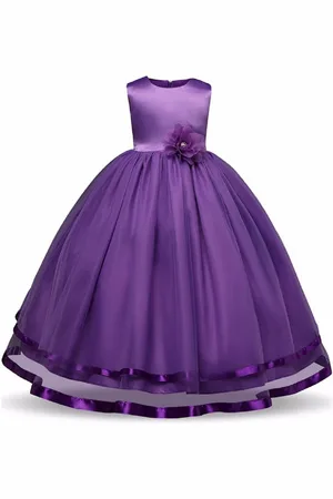 BAESD Girls Satin Fit & Flare Maxi Dress