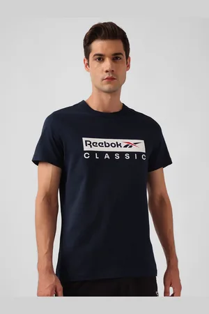 Reebok Slim-Fit Typography Printed Pure Cotton T-Shirt