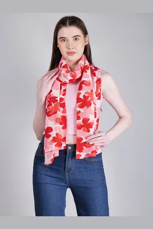 DressBerry Red Floral Printed Scarf