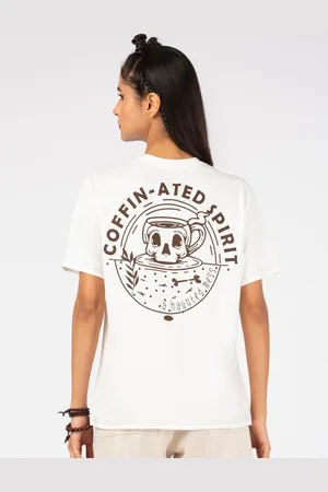 De Moza Typography Printed Cotton T-Shirt