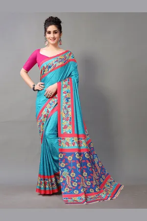 HRITIKA Floral Printed Brasso Saree