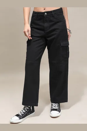 Tokyo Talkies Women Relaxed Fit Cotton Cargo Jeans