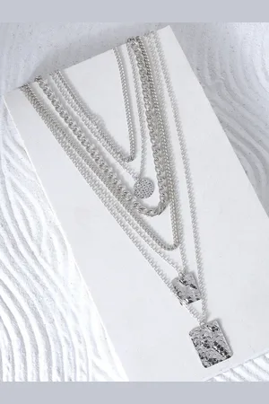 Joker & Witch Silver-Plated Layered Necklace