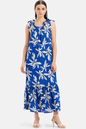 Kazo Floral Printed Sleeveless Maxi Opaque Casual Dress
