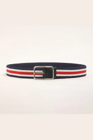 The Bear House Men Striped Canvas Casual Belt