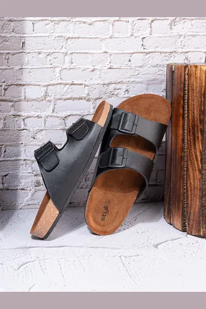Styli Men Double Strap Buckle Detail Thick Sole Casual Sandals