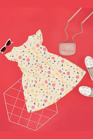 Pantaloons Girls Floral Printed Fit & Flare Dress