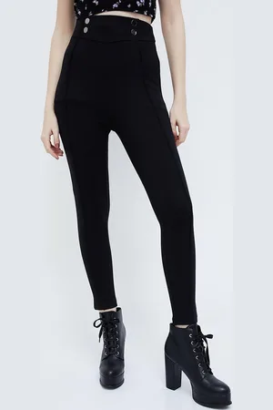 Lifestyle Women Skinny Fit High-Rise Knitted Trousers