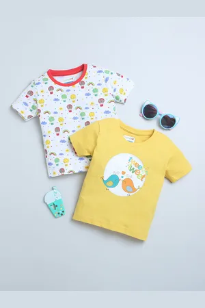 BUMZEE Girls Pack Of 2 Printed Cotton Casual T-shirts